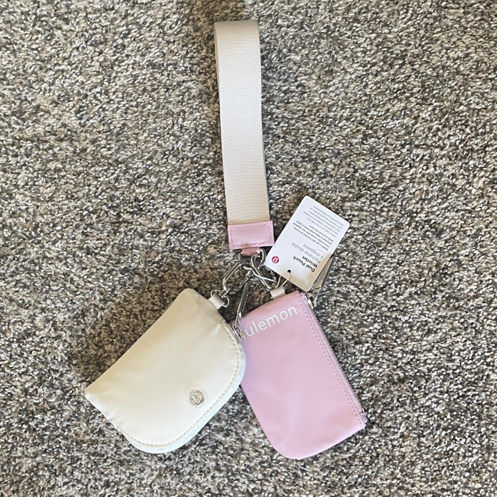 Pink Peony Lululemon Dual Pouch Wristlet